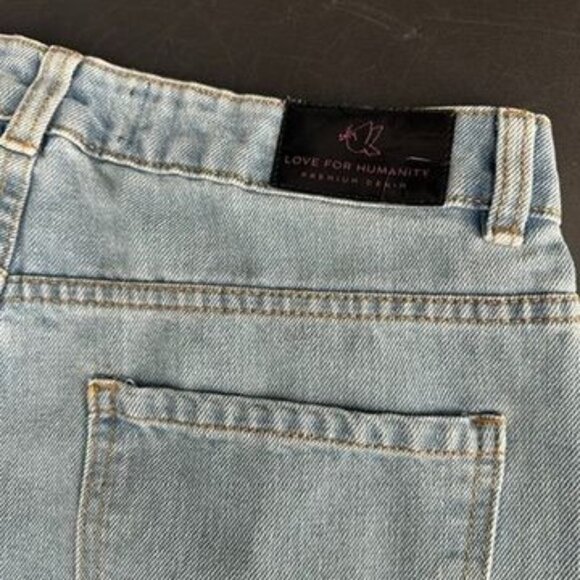 Love For Humanity Light Wash Baggy Wide Leg Jeans sz 9 - Picture 3 of 9